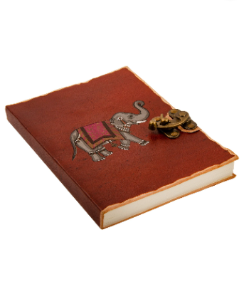 Elephant Design Leather Notebook - Fairtrade Namaste