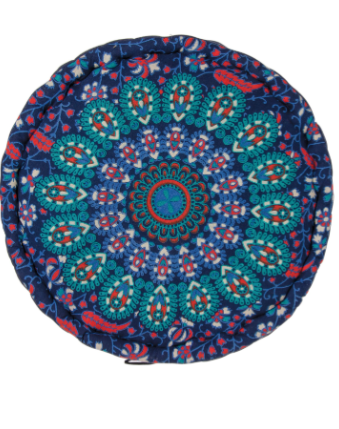 Peacock Print Meditation Cushion