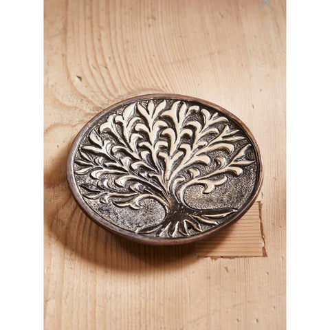 Tree Of Life Round Aluminium Incense Holder